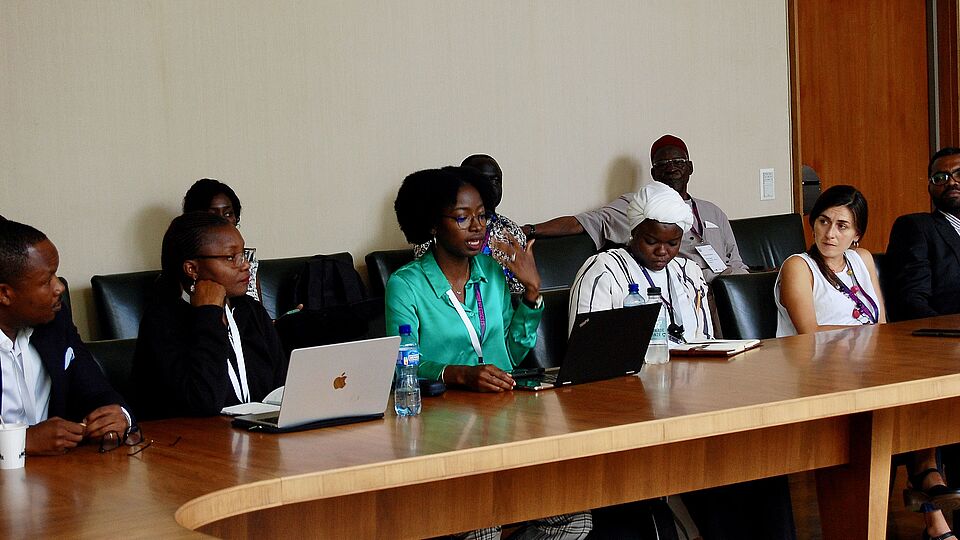 students discussing