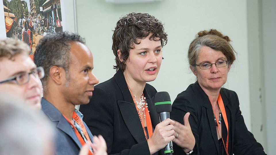 Zinette Bergman spricht beim Afrika Forum für Wirtschaft und Entwicklung, Basel, 28. Juni 2017