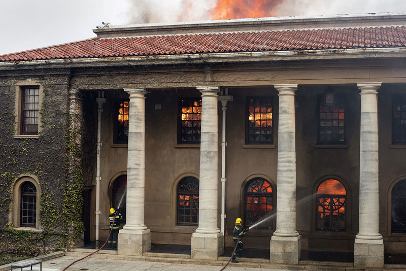 Fire at the University of Cape Town 2021